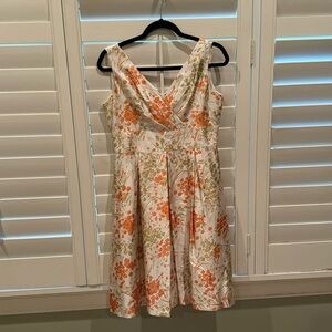 Talbots Floral V-Neck Silk Dress